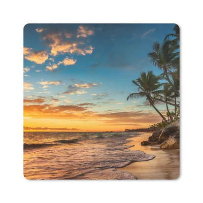 Produktbild von MuchoWow® Mauspad Mousepad Strand - Sonnenuntergang - Meer - Palme 30x30 cm - Mousepads - Maus Mat - Pad - Mausunterlage - Gaming