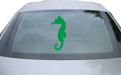 Produktbild von Indigos UG - Aufkleber Heckscheibe & Motorklappe DE7019 - grün - 600x252 mm - Seepferdchen Seehorse - Auto Scheiben Fenster Heckklappe Tuning Racing JDM - Die cut