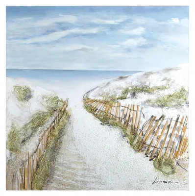 Zdjęcie produktu dla GILDE Obraz na płótnie Dune Idyll Path, ręcznie malowany wys. 100 cm,38666