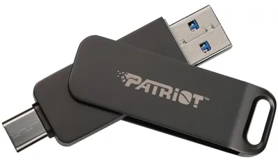 Zdjęcie produktu dla Patriot Memory Rage R550, 128 GB, USB Type-A / USB Type-C, 3.2 Gen 1 (3.1 Gen 1), 100 MB/s, Obrotowy, Czarny