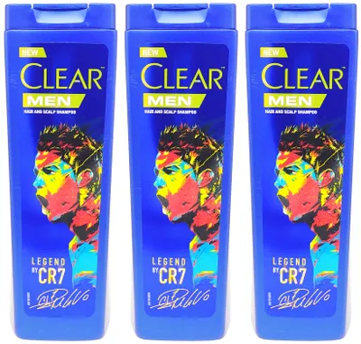 Produktbild von 3x CLEAR Men ANTI-SCHUPPEN Shampoo Legend by CR7 400ml mit Pirocton-Olamin