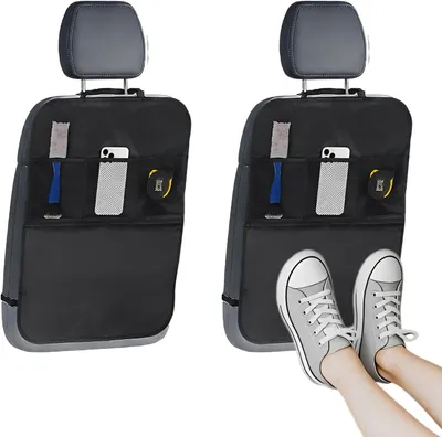 Produktbild von Rückenlehnenschutz Auto, wasserdicht, 2 Stück, 3 Organizer-Taschen, für Kinder