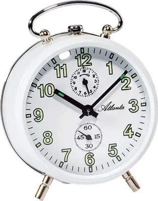 Produktbild von Atlanta 1063/0 Mechanischer Wecker aus Metall weiß mechanisch rund