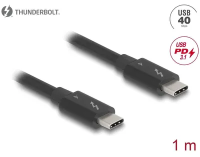 Productafbeelding van Delock Thunderbolt 4-kabel, 40 Gbps, PD 3.1, 240 W, 1 meter, zwart
