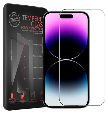 Immagine prodotto di 2x pellicola protettiva per iPhone 14 Pro protezione dello schermo in vetro blindato del telefono cellulare
