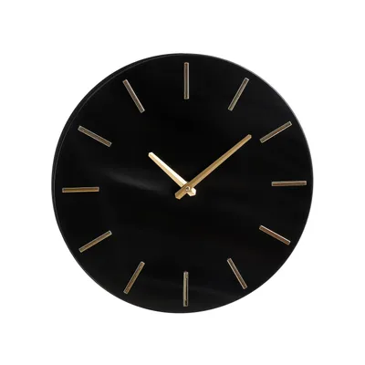 Image de Mica Decorations Brixen Horloge murale - Ø36 cm - Noir