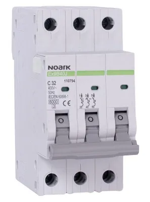 Zdjęcie produktu dla Miniaturowy bezpiecznik wyłącznika NOARK klasy C 3-biegunowy wyłącznik 16A