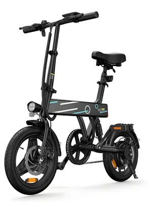 Produktbild von EB1 - E-Bike - Lithium-Akku 36 V - Bürstenloser Motor 200–250 W - Räder 36 cm - Reichweite 31–60 km - Bis 25 km/h - Aluminiumrahmen - Schwarz