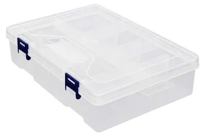 Image de Boîte de rangement transparente de 230 x 160 x 60 mm avec 8 séparateurs