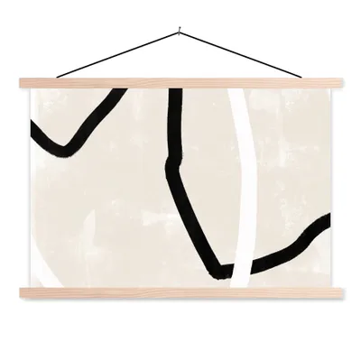 Produktbild von MuchoWow® Textilposter Rosa - Minimalismus - Design 120x80 cm mit holzfarbenen Rahmen - Aufhängeset