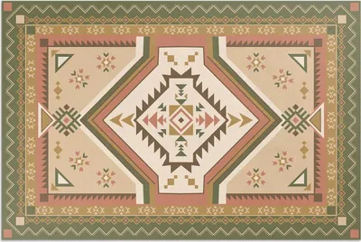 Produktbild von Spanische Geometrie ornamentales Muster – Vinylteppich – 60x90 cm – Outdoor Teppich – Terrasse – Wetterfest – Modern