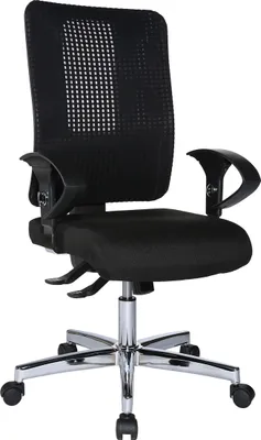 Produktbild von Topstar Profi Bürostuhl HJH SITNESS WORK Ergonomischer Schreibtischstuhl mit Armlehnen (höhenverstellbar) Stoff Schwarz Drehstuhl für Büro, Zuhause