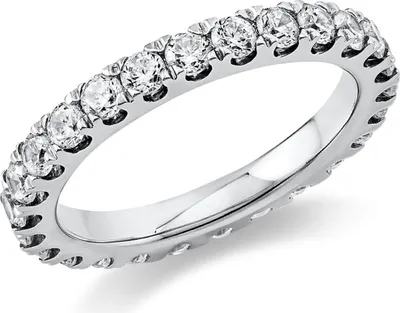 Produktbild von Memoire Ring aus 750 Gold Weißgold 27 Brillanten 1,49ct TW-SI B:2,8mm Innenumfang 53mm  Ø16.9mm