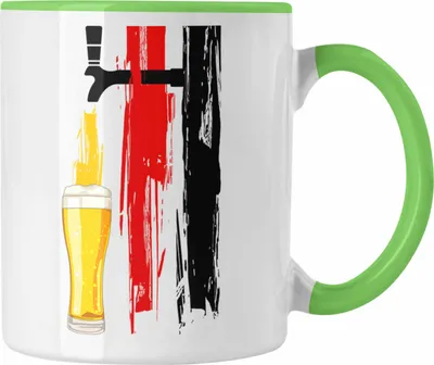 Produktbild von Trendation - Bier Geschenke für Männer Tasse mit Deutschlandflagge und Bier Grafik (Grün)