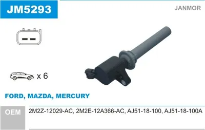 Produktbild von JANMOR JM5293 Zündspule für MAZDA MPV II (LW)
