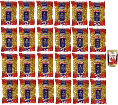 Produktbild von Divella Pasta 100% Italienisch Lumache 50, Nudeln aus Hartweizengrieß, Kochen 8 Minuten 24x 500g + Italian Gourmet polpa 400g