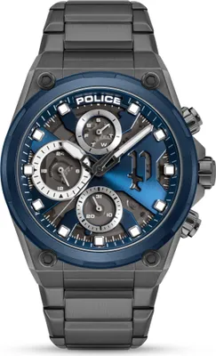 Produktbild von POLICE Herrenuhr Quarzuhr silber / blau onesize Herren PEWGK2239104, PEWGK2239106, PEWGK2239107
