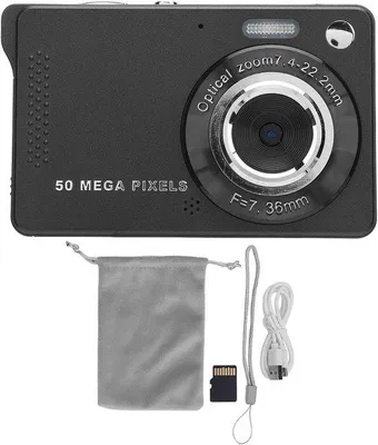 Obrázek produktu pro Digitální 2,8palcová IPS kamera s rozlišením 1080p, 50 MP, 16násobným zoomem, funkcí nočního snímání, vestavěným mikrofonem a 800 mAh baterií, 32 GB paměti, cestovní kamera