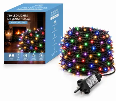 Lichtschnur 750 LEDs mehrfarbig 42,5 m grün 8 Modi Timer IP44