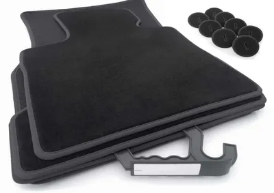 Image de Tapis de sol adaptés aux modèles BMW Série 5 F10 F11 M5 (2010-2013). Ensemble de tapis de sol en velours, qualité d'origine, 4 pièces, couleur noire