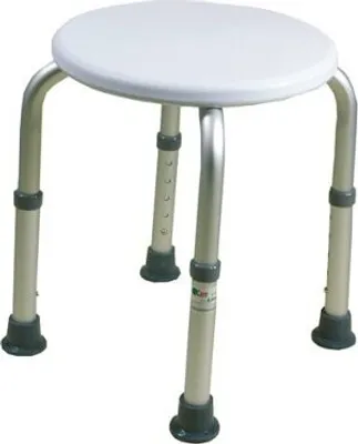 Produktbild von Duschhocker, rund höhenverstellbar weiß (VPE: 2 Stück)>>>>