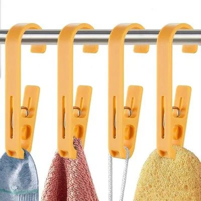 Immagine prodotto di 4 mollette da bucato, mollette in plastica gialle per calzini, asciugamani, bagno