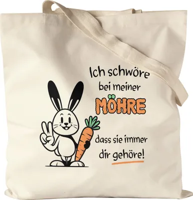 Produktbild von Ich schwöre bei meiner Möhre Witziger Hase Jutebeutel - Liebesgeschenk