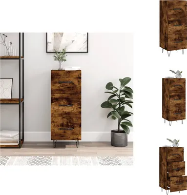 Image de vidaXL Sideboard chêne fumé 34,5x34x90 cm Bois composite - Sideboards