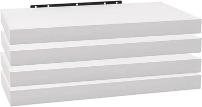 Obrázek produktu pro Sada čtyř nástěnných polic | Plávající design | Bílá barva | Rozměry: 70 x 22,9 x 3,8 cm