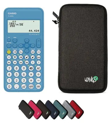Produktbild von Casio fx-82NL inkl. WYNGS Schutztasche Dunkelgrau - Wissenschaftlicher Taschenrechner - Basic Set