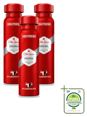 Immagine prodotto di 3 flaconi di deodorante Old Spice Original, 150 ml ciascuno - confezione grande - 3 pezzi