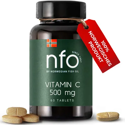 Produktbild von NFO Vitamin C 500 mg – Unterstützt das Immunsystem und schützt vor oxidativem Stress [60 Tabletten]