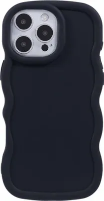 Image de Étui pour Apple iPhone 16 Pro - Coque arrière en silicone Phonesta Wavy - Noir