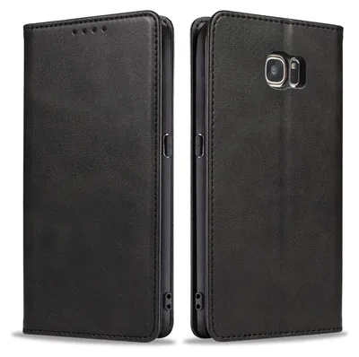 Produktbild von Handyhülle für Samsung Galaxy S7 Edge Kunstleder Flip Cover Hülle Klapphülle Case Kartenfach Farbe: Schwarz