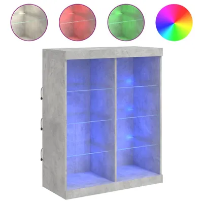 Produktbild von Sideboard mit LED-Leuchten Betongrau 81x37x100 cm