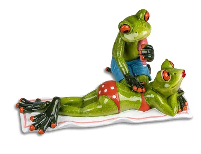 Produktbild von Formano 2er Set Froschpaar Strandurlauber lustige Frösche 20cm Figur Dekoration
