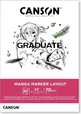 Zdjęcie produktu dla CANSON C31250P025 CANSON podkładka GRADUATE Manga Marker Layout, DIN A3