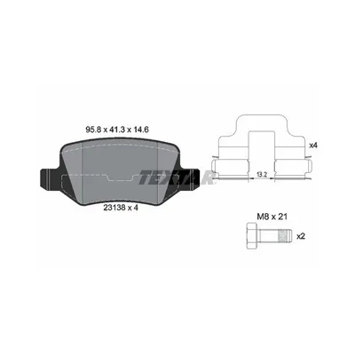 Produktbild von Textar Bremsbeläge hinten für Mercedes A B - Klasse W169 W245 ohne Sensor Lucas