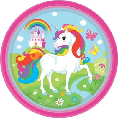Image de Licorne Party 8 assiettes 23 cm