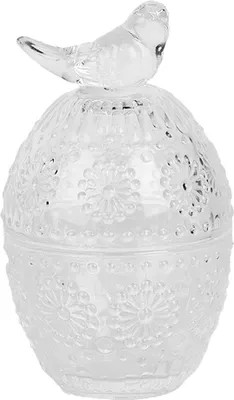 Produktbild von Clayre & Eef Vorratsglas Ei Ø 9x16 cm Transparant Glas Vogel