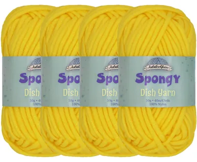 Geschirrtuchgarn, 4 Stränge, 50 g, 40 m, Gelb, Nylon, Worsted