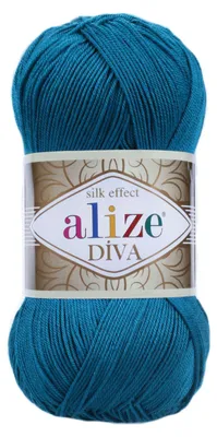Strickgarn ALIZE DIVA Sommerwolle Häkelgarn Wolle Sommer Stricken Häkeln 646 petrol