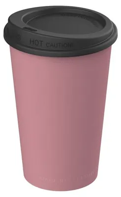Produktbild von Stilvoller Kaffeebecher "ToGo" 300 ml - Mehrwegbecher mit Deckel - Genießen Sie Ihren Kaffee unterwegs - raffiniertes rot/schwarz