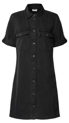 Produktbild von NOISY MAY Midi Jeans Kleid Denim Dress Modisches Kurzarm Shirtkleid Größe: M