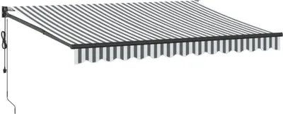 Image de vidaXL Marquise rétractable Anthracite & Blanc 3,5x2,5 m Tissu & Aluminium