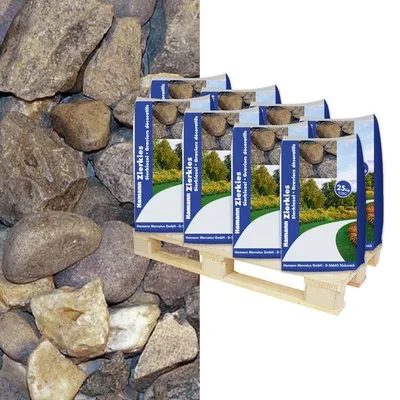Produktbild von Naturstein Rheinkies, rund & glatt, 32-63 mm, 1125 kg, helle, natürliche Farbtöne