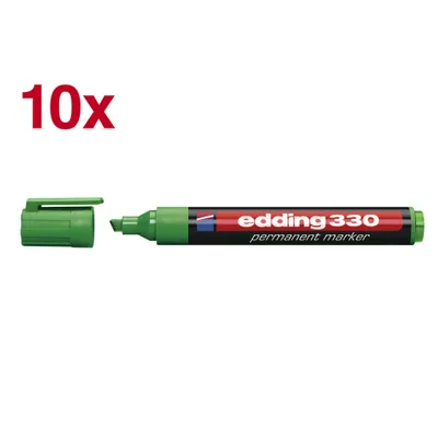 Immagine prodotto di 10x Edding 330-004 pennarello permanente ricaricabile 1 - 5 mm verde