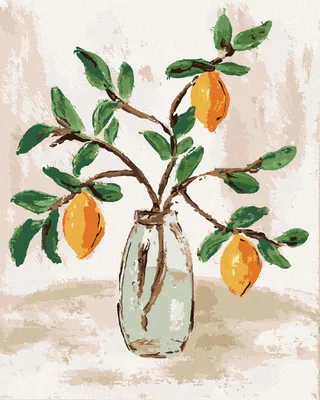Produktbild von Zuty - Malen nach Zahlen - ZITRONEN IN EINER VASE 4 (HALEY BUSCH), 40x50 cm, mit Keilrahmen (bereits gespannt)