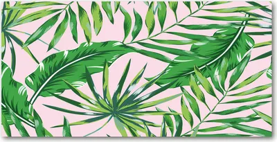 Produktbild von Tulup Glas-Bild -140x70- Wandkunst Dekorative Wand für Küche & Wohnzimmer - Blumen & Pflanzen - Tropische Blätter - Grün