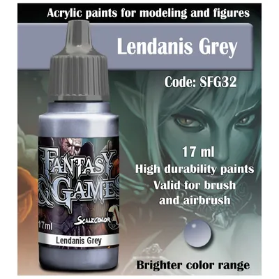 Produktbild von Acrylfarbe Lendanis Grau 17ml, hochpigmentiert, matt trocknend, Tropfflasche, für Pinsel & Airbrush